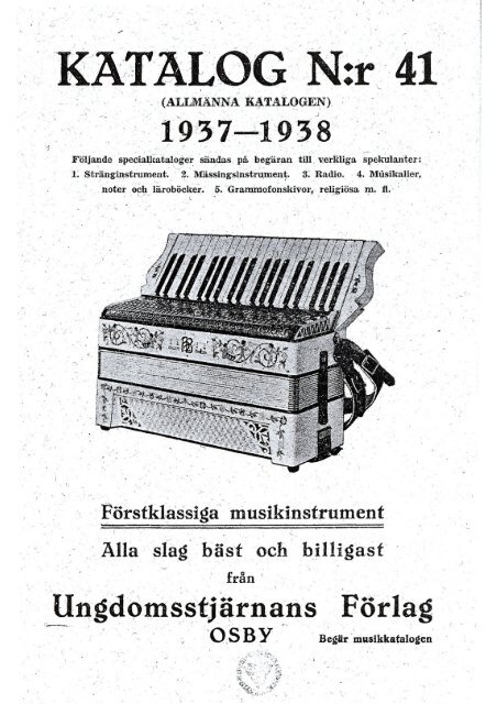 1937 Ungdomsstjärnans Förlag catalog pages - Vintage Guitars