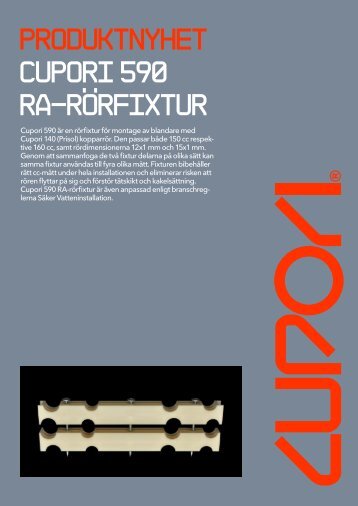 Produktnyhet Cupori 590 RA-rörFixtur