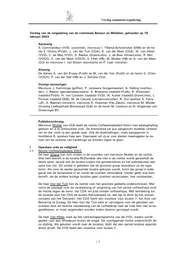 Verslag van de vergadering van de commissie ... - Gemeente Hoorn