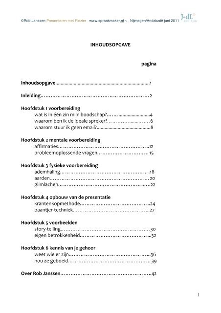 Download het e-book "Presenteren met plezier" - J Dl