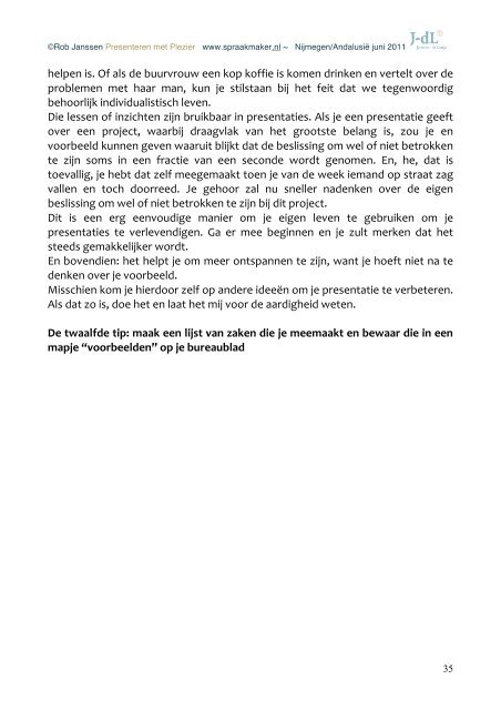 Download het e-book "Presenteren met plezier" - J Dl