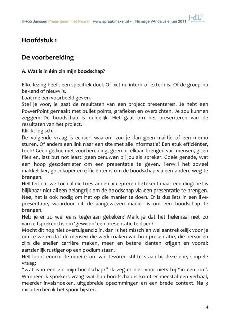 Download het e-book "Presenteren met plezier" - J Dl