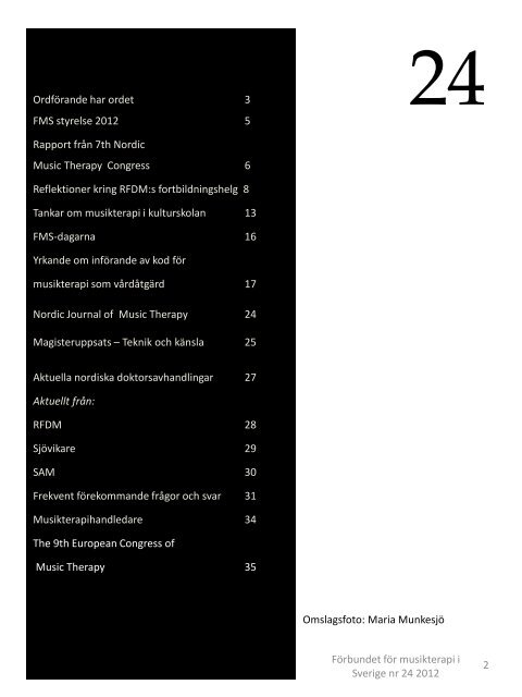 FMS tidning nr 24.pdf - Förbundet för Musikterapi i Sverige