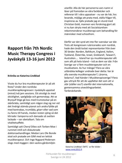 FMS tidning nr 24.pdf - Förbundet för Musikterapi i Sverige