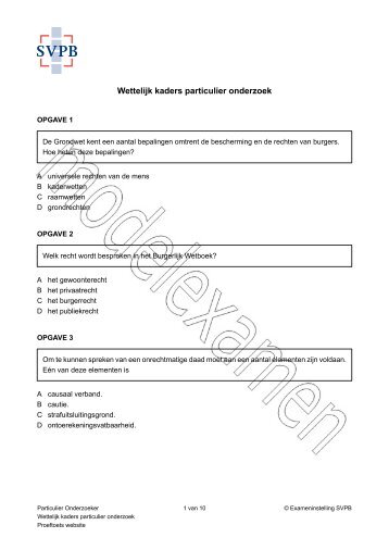 Wettelijk kaders particulier onderzoek - SVPB