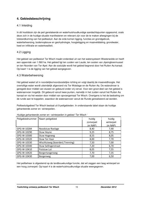 04.5 Toelichting ontwerp peilbesluit Ter Wisch.pdf - Hunze en Aa's