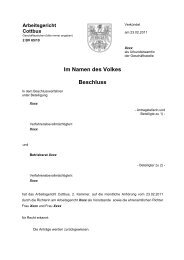 Beschluss 2 BV 65/10 - Arbeitsgericht Cottbus