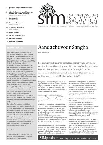 Aandacht voor Sangha - Stichting Inzichts Meditatie