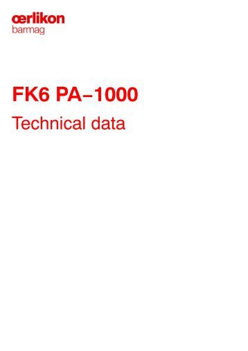 FK6 PAâ1000 - Oerlikon Barmag - Oerlikon Textile