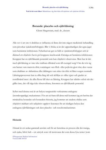 Botande: placebo och självläkning - Sigtunastiftelsen