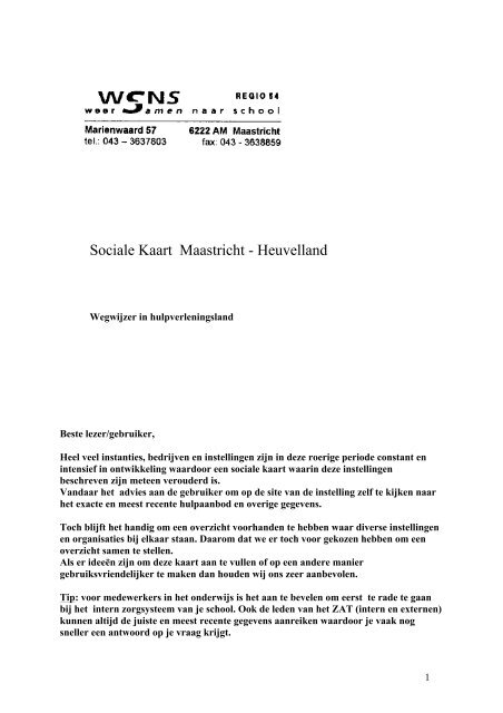 Sociale Kaart Maastricht - Heuvelland