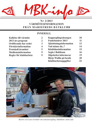Vårmöte 2013 - Mariefreds Båtklubb