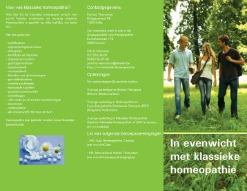 Folder Klassieke Homeopathie - Patricia Vaeremans