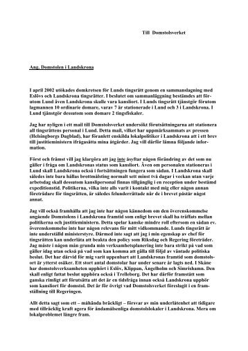 Här hittar du hela Jan Alvås brev till Domstolsverket i pdf-format.