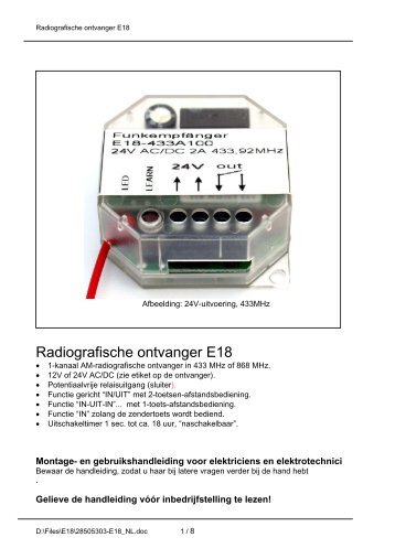 Radiografische ontvanger E18