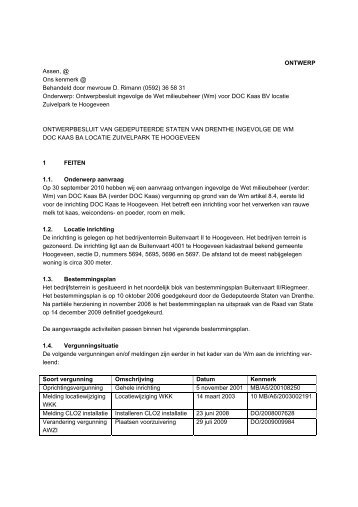 Ontwerpbesluit - Provincie Drenthe