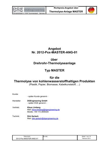 Angebot Nr. 2012-Pxx-MASTER-ANG-01 über ... - DGEngineering