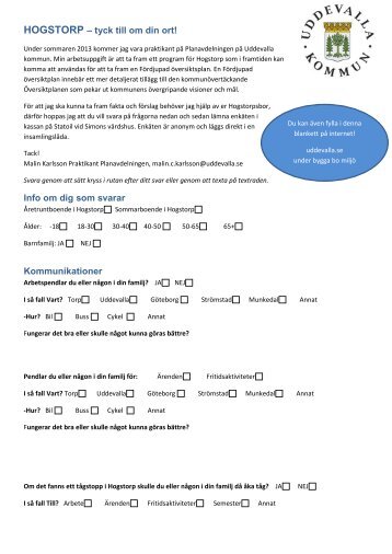 Svara på enkäten här! - Uddevalla kommun
