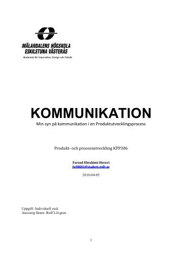 Essaer vt 2010\FE-Kommunikation.pdf - Rolf Lövgren