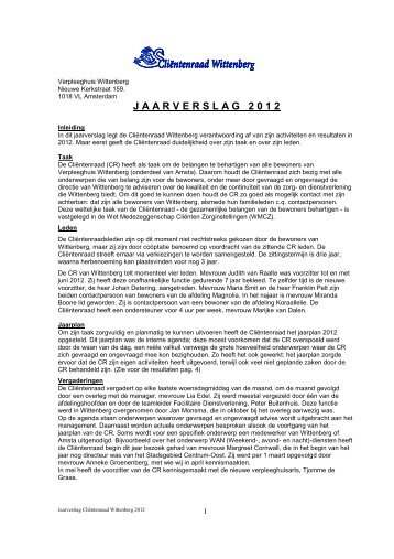 Jaarverslag CR Wittenberg 2012 - LOC
