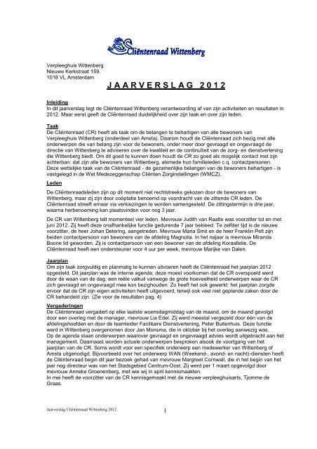 Jaarverslag CR Wittenberg 2012 - LOC