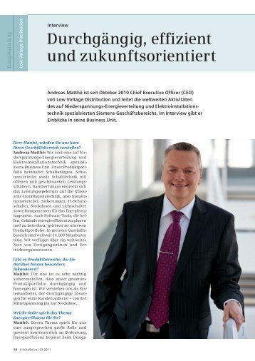 Durchgängig, effizient und zukunftsorientiert - Siemens