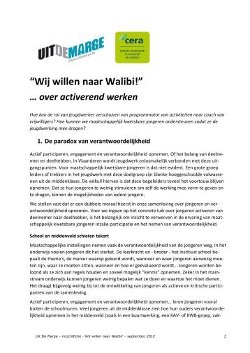 Wij willen naar Walibi! – over activerend werken - Uit De Marge