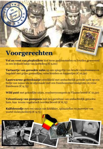 menukaart - De Heeren van Smaeck