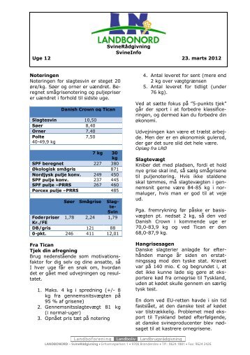SvineInfo uge 12, 23. marts 2012 - LandboNord