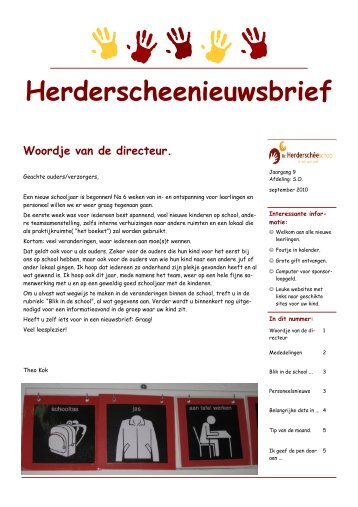 Nieuwsbrief september 2010 - Welkom bij herderschee ...