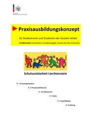 Praxisausbildungskonzept - SSA, Schulsozialarbeit Liechtenstein