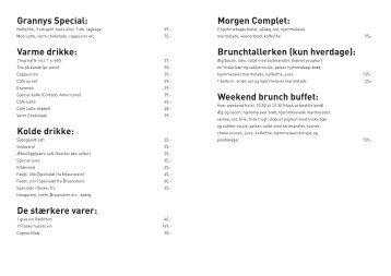 Morgen Complet: Brunchtallerken (kun hverdage ... - Grannys House