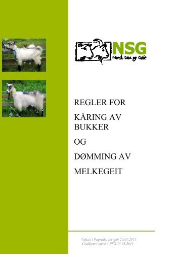 REGLER FOR KÅRING AV BUKKER OG ... - Norsk Sau og Geit