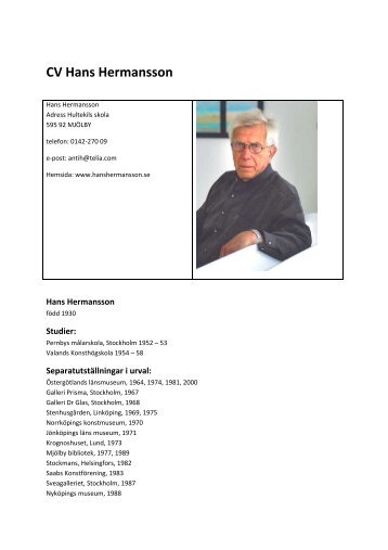 Länk till CV i pdf-format - Hans Hermansson