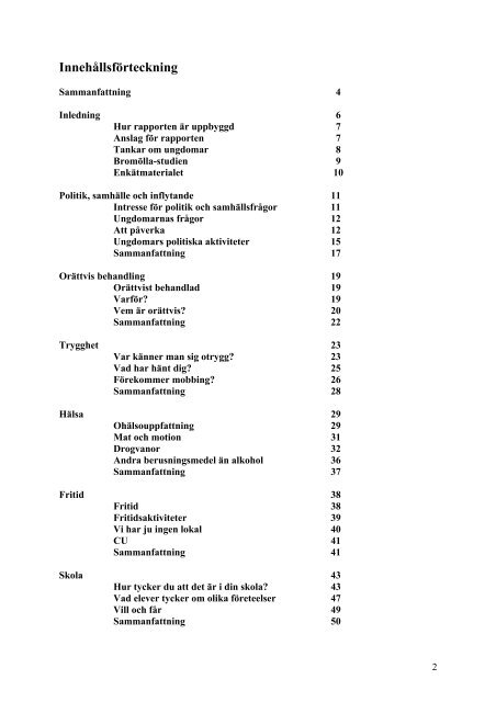 Bromöllas rapport: Ung i Bromölla (pdf, 792 kb) - Ungdomsstyrelsen