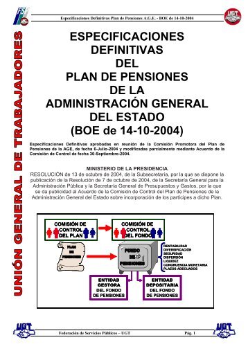 ESPECIFICACIONES DEFINITIVAS DEL PLAN DE ... - FSP - UGT