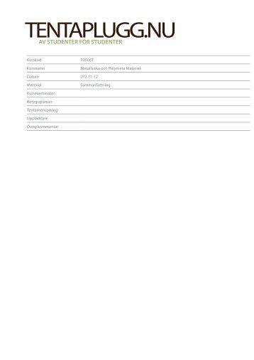 T0006T sammanfattning LP2 11-12 - Tentaplugg temp