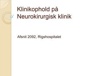 Klinikophold på Neurokirurgisk klinik - Asma Bashir