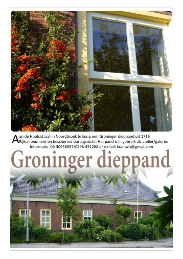 Aan de Hoofdstraat in Noordbroek te koop een Groninger dieppand ...