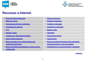 Recursos a Internet - Ajuntament de Mataró