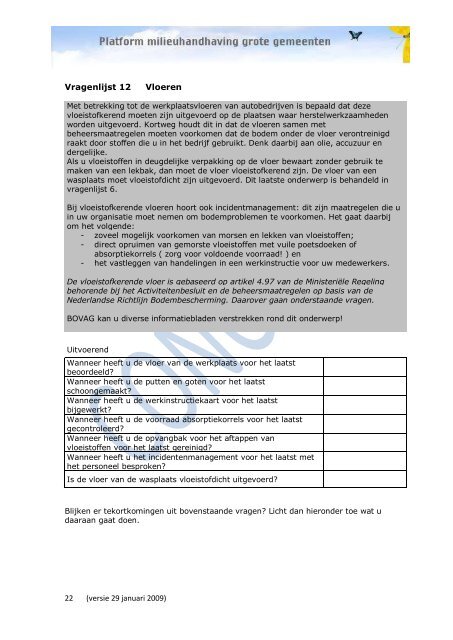 Zelfcontrole autobedrijven: vragenlijsten en toelichting - Pmgg