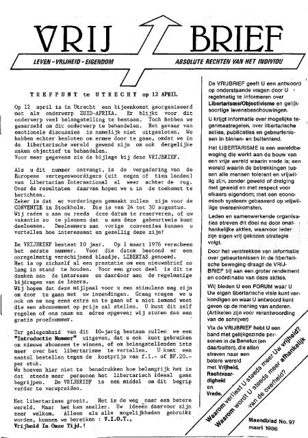 Vrijbrief 97 - Libertarian.nl
