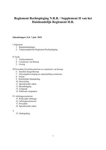 Reglement Rechtspleging - Nederlandse Rugby Bond