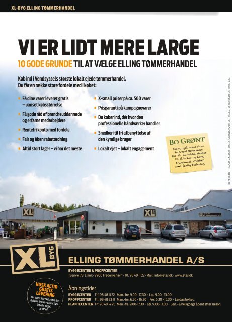 gratiS leVering - XL-BYG Elling Tømmerhandel