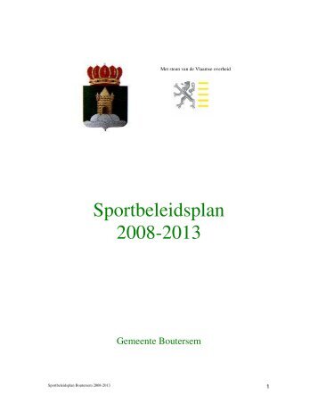 Sportbeleidsplan 2008-2013 - Gemeente Boutersem