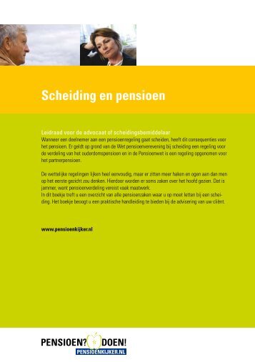 Scheiding en pensioen - Pensioenkijker.nl