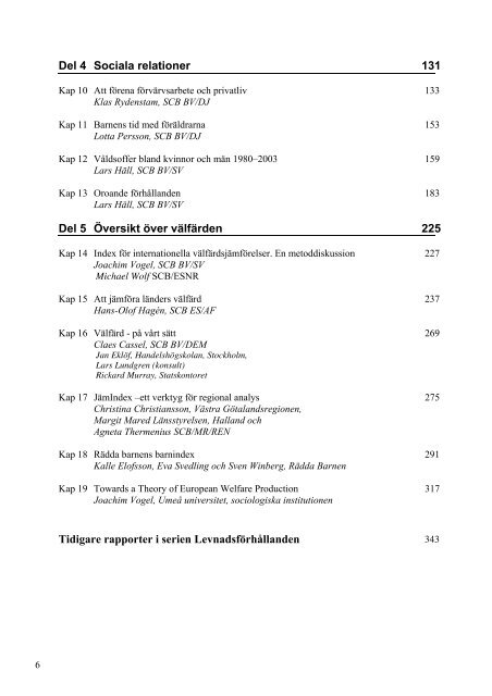 Perspektiv på välfärden 2004 (pdf) - Statistiska centralbyrån