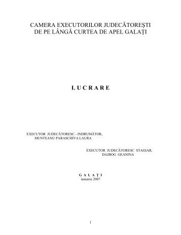 camera executorilor judecătoreşti de pe lângă curtea de apel galaţi ...