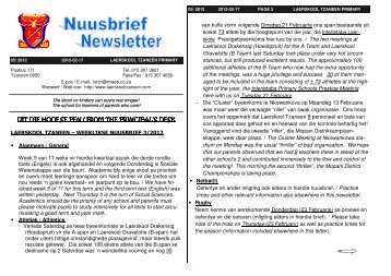 Nuusbrief 05 van 2012 - Laerskool Tzaneen