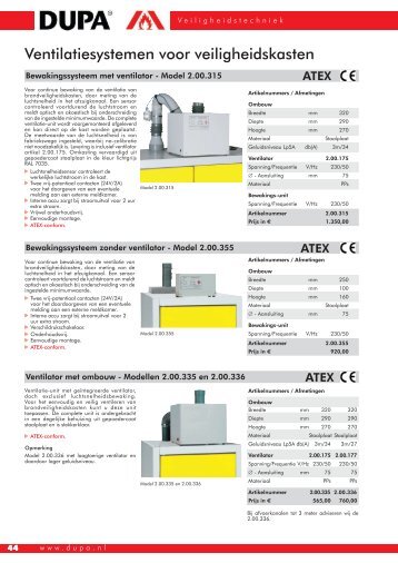 Ventilatiesystemen voor veiligheidskasten